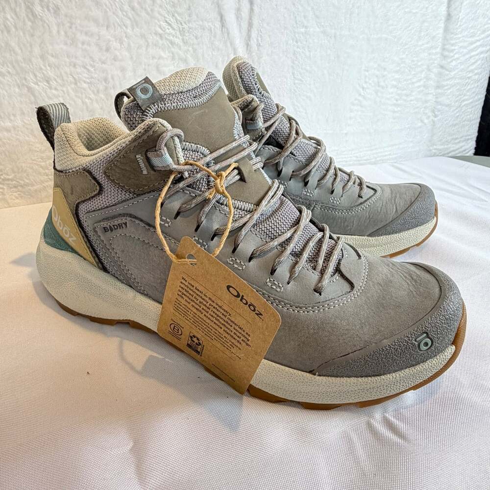 Oboz Cottonwood mid B-DRY Women's 7 gray Hiking mid Top Waterproof Lace Up Shoes